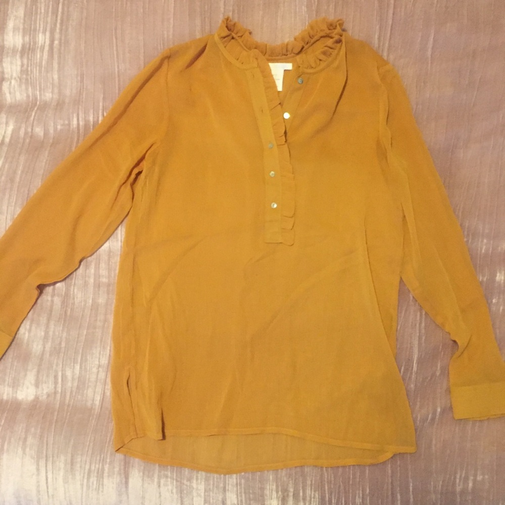 H&M Sheer Mustard Blouse